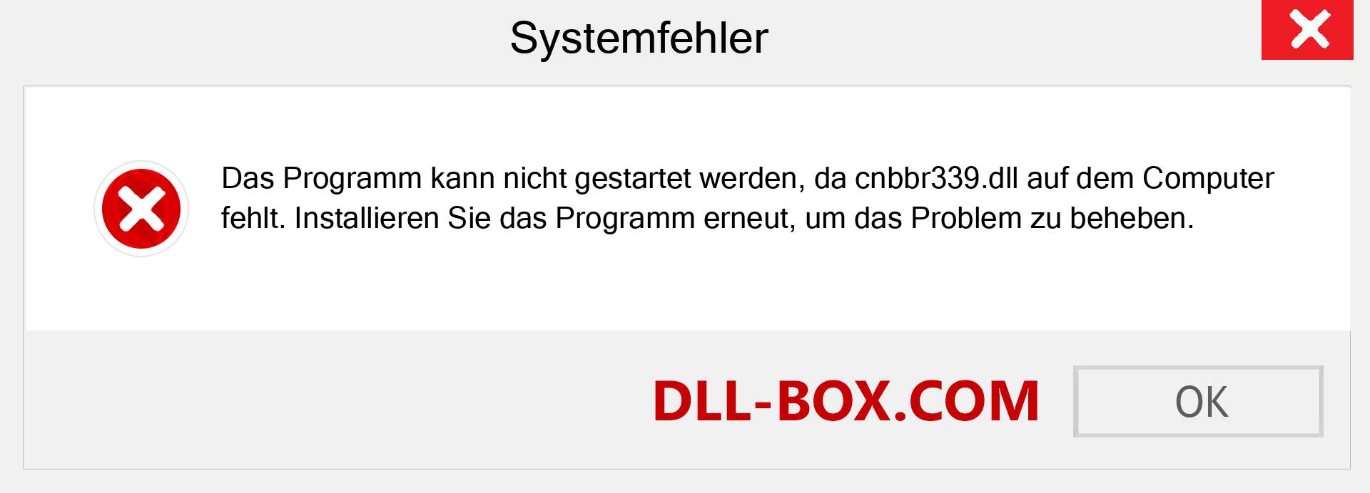 cnbbr339.dll-Datei fehlt?. Download für Windows 7, 8, 10 - Fix cnbbr339 dll Missing Error unter Windows, Fotos, Bildern