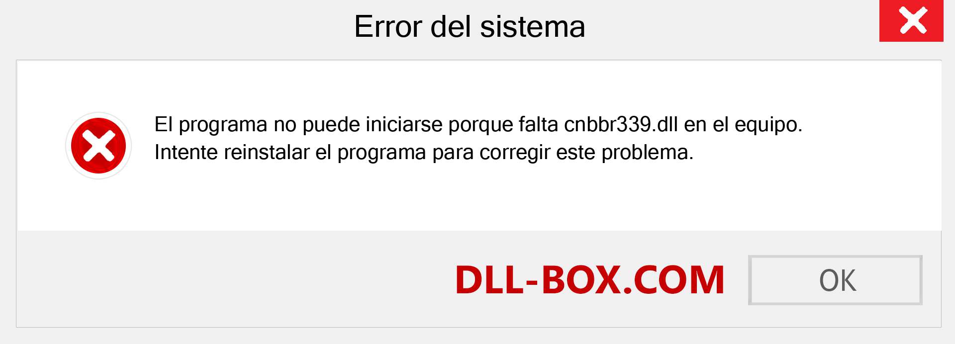 ¿Falta el archivo cnbbr339.dll ?. Descargar para Windows 7, 8, 10 - Corregir cnbbr339 dll Missing Error en Windows, fotos, imágenes